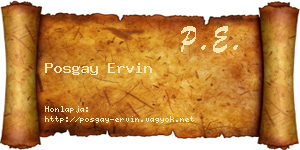 Posgay Ervin névjegykártya